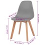 Sillas de comedor 6 unidades plástico gris