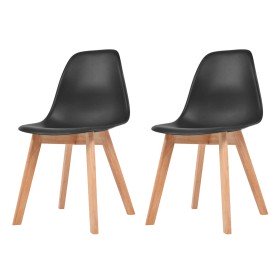Sillas de comedor 2 unidades plástico negro Sillas de comedor 2 unidades plástico negro