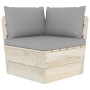 Corner sofa made of garden pallets with impregnated fir cushions by vidaXL, Modular outdoor sofas - Ref: Foro24-3063349, Pric...