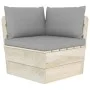 Corner sofa made of garden pallets with impregnated fir cushions by vidaXL, Modular outdoor sofas - Ref: Foro24-3063349, Pric...