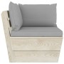 Corner sofa made of garden pallets with impregnated fir cushions by vidaXL, Modular outdoor sofas - Ref: Foro24-3063349, Pric...
