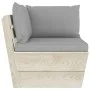 Corner sofa made of garden pallets with impregnated fir cushions by vidaXL, Modular outdoor sofas - Ref: Foro24-3063349, Pric...