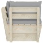 Corner sofa made of garden pallets with impregnated fir cushions by vidaXL, Modular outdoor sofas - Ref: Foro24-3063349, Pric...