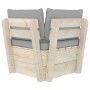 Ecksofa aus Gartenpaletten mit imprägnierten Tannenkissen von vidaXL, Modulare Sofas für den Außenbereich - Ref: Foro24-30633...