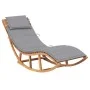Tumbona mecedora con cojín madera maciza de teca by vidaXL, Loungers - Ref: Foro24-3063334, Price: 359,88 €, Discount: %