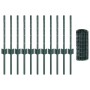 Reja con postes Verde 0.4 x 25 m Acero