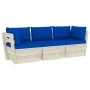3-Sitzer-Gartensofa aus Paletten mit Kissen aus Tannenholz von vidaXL, Gartensets - Ref: Foro24-3063406, Preis: 243,49 €, Rab...