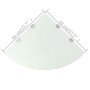 Estantes esquina 2 uds soportes cromados vidrio blanco 45x45 cm