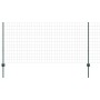 Reja con postes Verde 1 x 25 m Acero