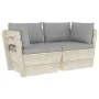 2-seater garden pallet sofa with fir wood cushions by vidaXL, Garden sets - Ref: Foro24-3063385, Price: 182,56 €, Discount: %