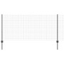 Reja con postes Gris 1 x 10 m Acero