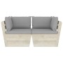 2-seater garden pallet sofa with fir wood cushions by vidaXL, Garden sets - Ref: Foro24-3063385, Price: 187,02 €, Discount: %
