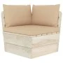 Corner sofa made of garden pallets with impregnated fir cushions by vidaXL, Modular outdoor sofas - Ref: Foro24-3063351, Pric...