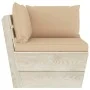 Corner sofa made of garden pallets with impregnated fir cushions by vidaXL, Modular outdoor sofas - Ref: Foro24-3063351, Pric...