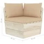 Corner sofa made of garden pallets with impregnated fir cushions by vidaXL, Modular outdoor sofas - Ref: Foro24-3063351, Pric...