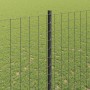 Reja con postes Gris 1.6 x 10 m Acero