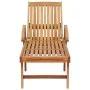 Lounger with solid teak wood table and cushion by vidaXL, Loungers - Ref: Foro24-3063023, Price: 310,10 €, Discount: %