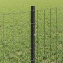 Reja con postes Gris 0.6 x 10 m Acero