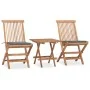 Folding garden dining set 3 pieces teak wood cushions by vidaXL, Garden sets - Ref: Foro24-3063199, Price: 169,06 €, Discount: %