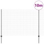 Reja con postes Gris 1.5 x 10 m Acero