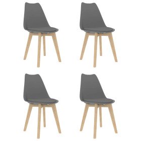 Sillas de comedor 4 unidades plástico gris Sillas de comedor 4 unidades plástico gris