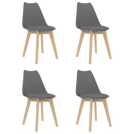 Sillas de comedor 4 unidades plástico gris