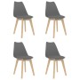 Sillas de comedor 4 unidades plástico gris