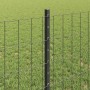 Reja con postes Gris 0.8 x 10 m Acero