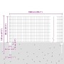 Reja con postes Gris 0.8 x 10 m Acero