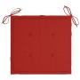 Silla mecedora de madera maciza de teca con cojín rojo de vidaXL, Sillas de jardín - Ref: Foro24-3062763, Precio: 186,18 €