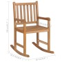 Schaukelstuhl aus massivem Teakholz mit rotem Kissen von vidaXL, Gartenstühle - Ref: Foro24-3062763, Preis: 187,72 €, Rabatt: %
