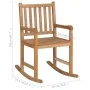 Solid Teak Wood Rocking Chair with Red Cushion by vidaXL, Garden chairs - Ref: Foro24-3062763, Price: 184,31 €, Discount: %