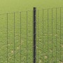 Reja con postes Gris 1.5 x 10 m Acero