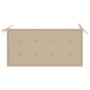 Banco de jardín madera maciza de teca con cojín beige 112 cm de vidaXL, Bancos de jardín - Ref: Foro24-3062652, Precio: 152,9...