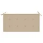Solid teak wood garden bench with beige cushion 112 cm by vidaXL, garden benches - Ref: Foro24-3062652, Price: 150,63 €, Disc...