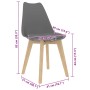 Sillas de comedor 4 unidades plástico gris