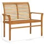 Solid teak wood garden bench with beige cushion 112 cm by vidaXL, garden benches - Ref: Foro24-3062652, Price: 150,63 €, Disc...
