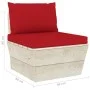 Central sofa made of garden pallets with impregnated fir wood cushions by vidaXL, Modular outdoor sofas - Ref: Foro24-3063366...