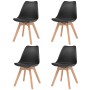 Sillas de comedor 4 unidades plástico negro
