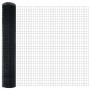 Reja con postes Gris 1.6 x 10 m Acero