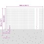 Reja con postes Gris 1.6 x 10 m Acero