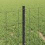 Reja con postes Gris 0.4 x 10 m Acero