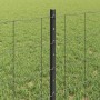 Reja con postes Gris 0.6 x 10 m Acero