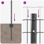 Reja con postes Gris 0.6 x 10 m Acero