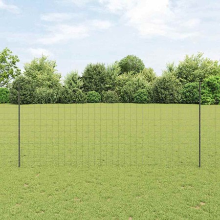 Reja con postes Gris 1.4 x 10 m Acero