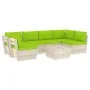 7-piece pallet garden furniture and fir wood cushions by vidaXL, Garden sets - Ref: Foro24-3063599, Price: 512,71 €, Discount: %