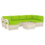 7-teilige Gartenmöbel aus Paletten und Kissen aus Tannenholz von vidaXL, Gartensets - Ref: Foro24-3063599, Preis: 551,48 €, R...