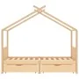 Children's bed frame with drawers solid pine wood 90x200 cm by vidaXL, Cribs and beds for children - Ref: Foro24-322147, Pric...