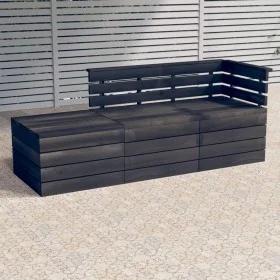 Gartenpalettenmöbel 3-tlg. aus massivem dunkelgrauem Kiefernholz von vidaXL, Gartensets - Ref: Foro24-3063738, Preis: 184,03 ...