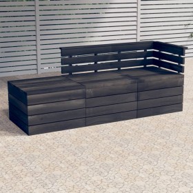 Gartenpalettenmöbel 3-tlg. aus massivem dunkelgrauem Kiefernholz von vidaXL, Gartensets - Ref: Foro24-3063738, Preis: 188,92 ...